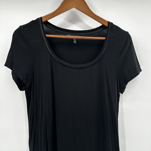 WHBM Tee Shirt Top Womens Medium Black Basic Capsule Soft Staple Career - Picture 2 of 10